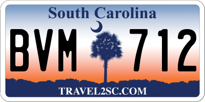 SC license plate BVM712