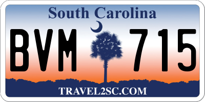 SC license plate BVM715