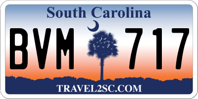 SC license plate BVM717