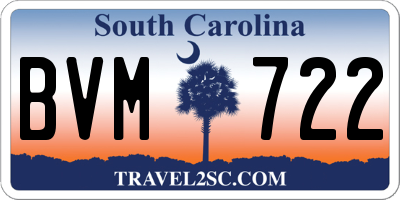 SC license plate BVM722