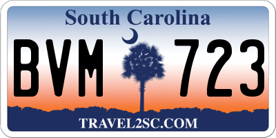 SC license plate BVM723