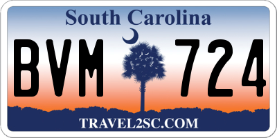 SC license plate BVM724