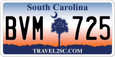 SC license plate BVM725