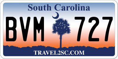 SC license plate BVM727