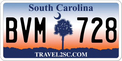 SC license plate BVM728