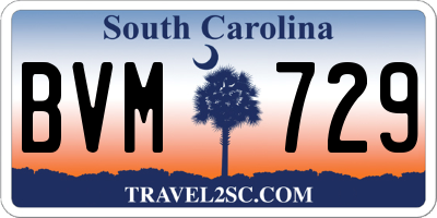 SC license plate BVM729