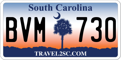 SC license plate BVM730