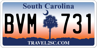 SC license plate BVM731