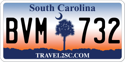 SC license plate BVM732