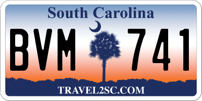 SC license plate BVM741