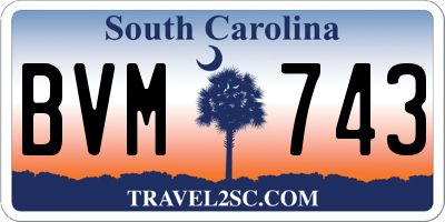 SC license plate BVM743