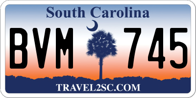 SC license plate BVM745