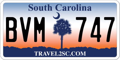 SC license plate BVM747