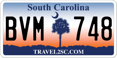 SC license plate BVM748