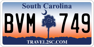 SC license plate BVM749