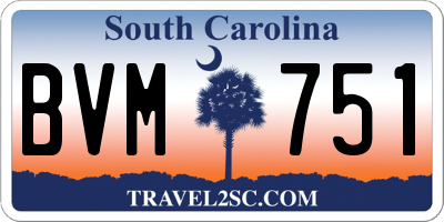 SC license plate BVM751