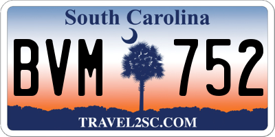 SC license plate BVM752
