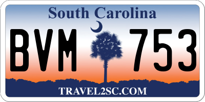SC license plate BVM753