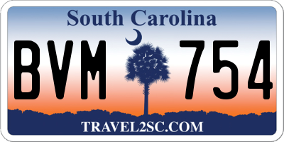 SC license plate BVM754