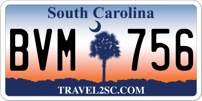 SC license plate BVM756