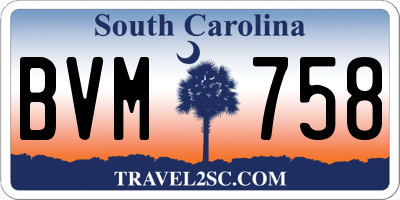 SC license plate BVM758