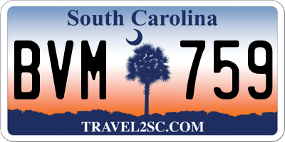 SC license plate BVM759