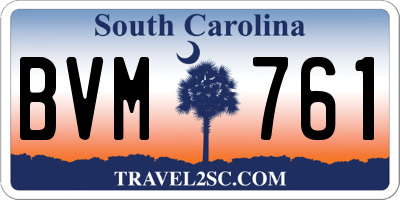 SC license plate BVM761