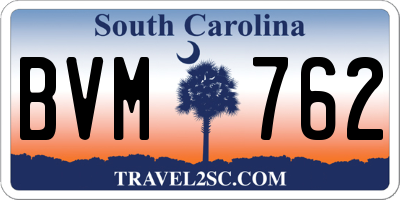 SC license plate BVM762