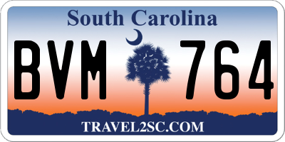 SC license plate BVM764