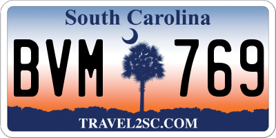SC license plate BVM769