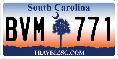 SC license plate BVM771