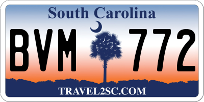SC license plate BVM772