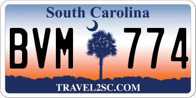 SC license plate BVM774