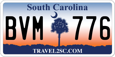 SC license plate BVM776