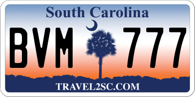 SC license plate BVM777