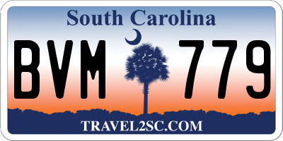 SC license plate BVM779