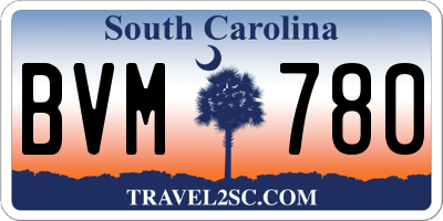 SC license plate BVM780