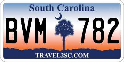 SC license plate BVM782
