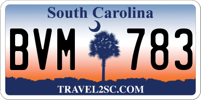 SC license plate BVM783