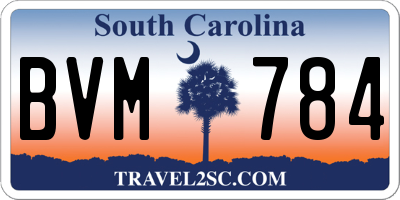 SC license plate BVM784
