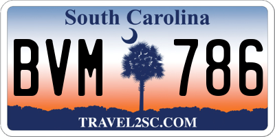 SC license plate BVM786
