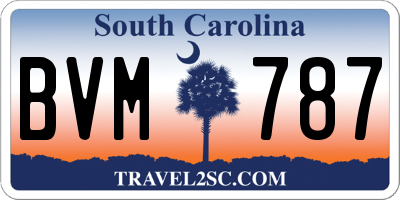 SC license plate BVM787