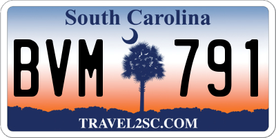 SC license plate BVM791