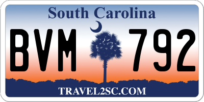 SC license plate BVM792