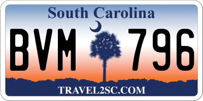 SC license plate BVM796