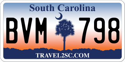 SC license plate BVM798