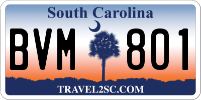 SC license plate BVM801