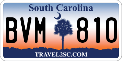 SC license plate BVM810
