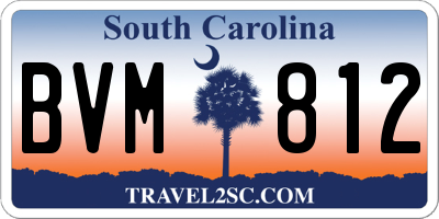 SC license plate BVM812