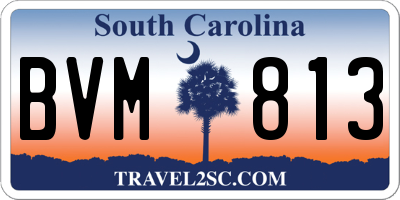 SC license plate BVM813